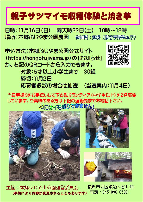 親子サツマイモ収穫体験